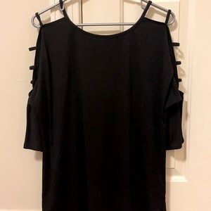 Black Cut-Out Sleeve Knit Top